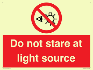Do not stare at light source